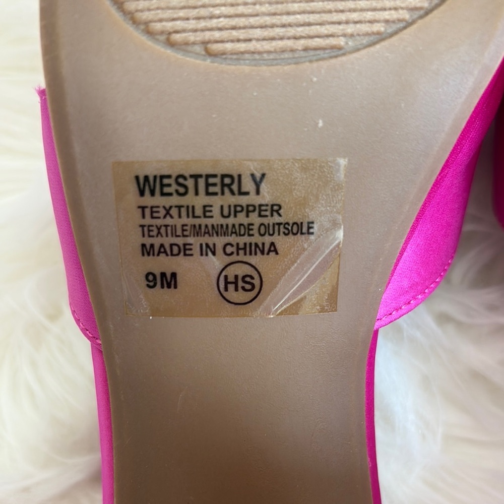 Pop Pink T-Strap Heels with Block Heel - Picture 5 of 9